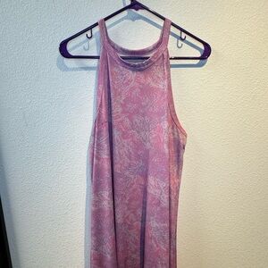 Gently used, athletic material, relaxed fit so will be loose if you’re a true L